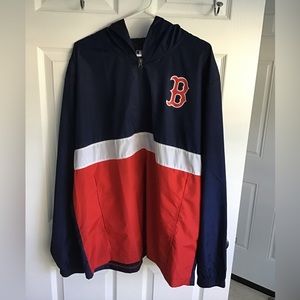 Boston Red Sox Hooded Lightweight Wind Jacket Sz XL. 1/4 Zip